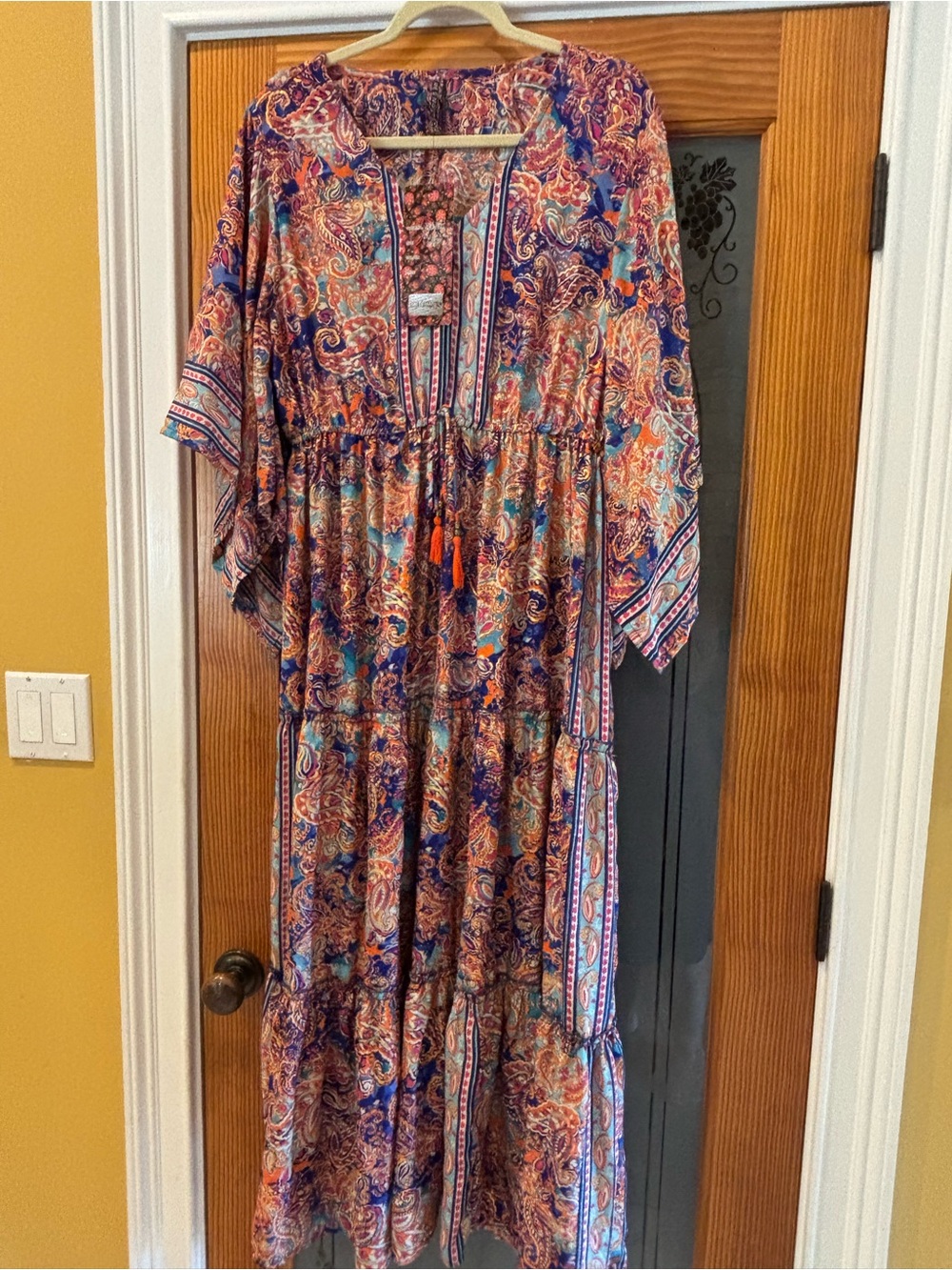 Me 2 Magic NWT Paisley Boho Tiered Maxi Dress 1X